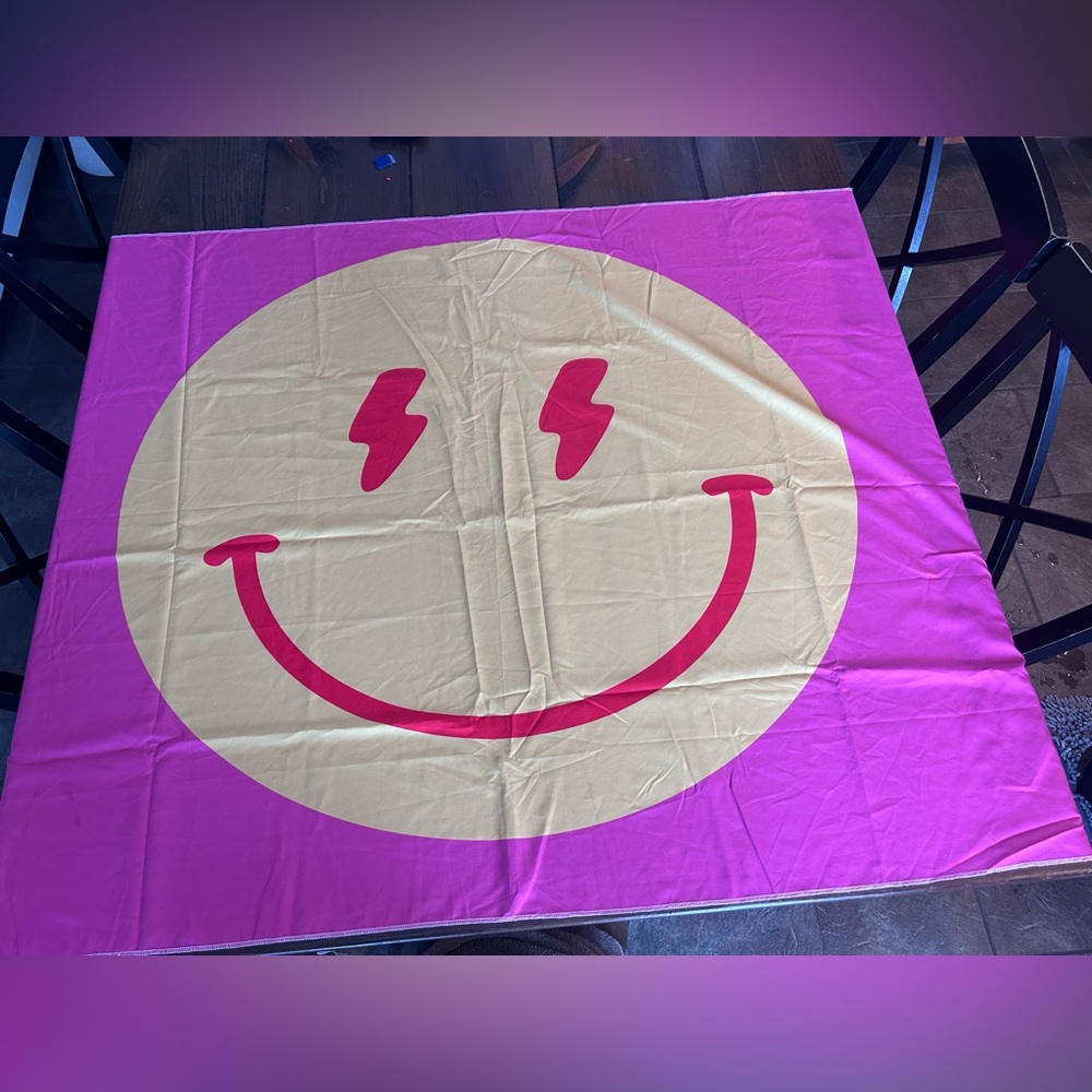 Pink and Cream Smiley Face Tapestry
